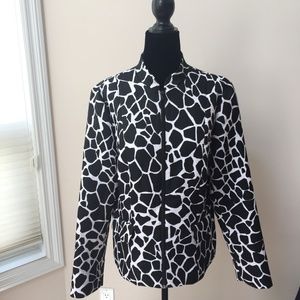 Tan Jay Black & White Zip-up Jacket